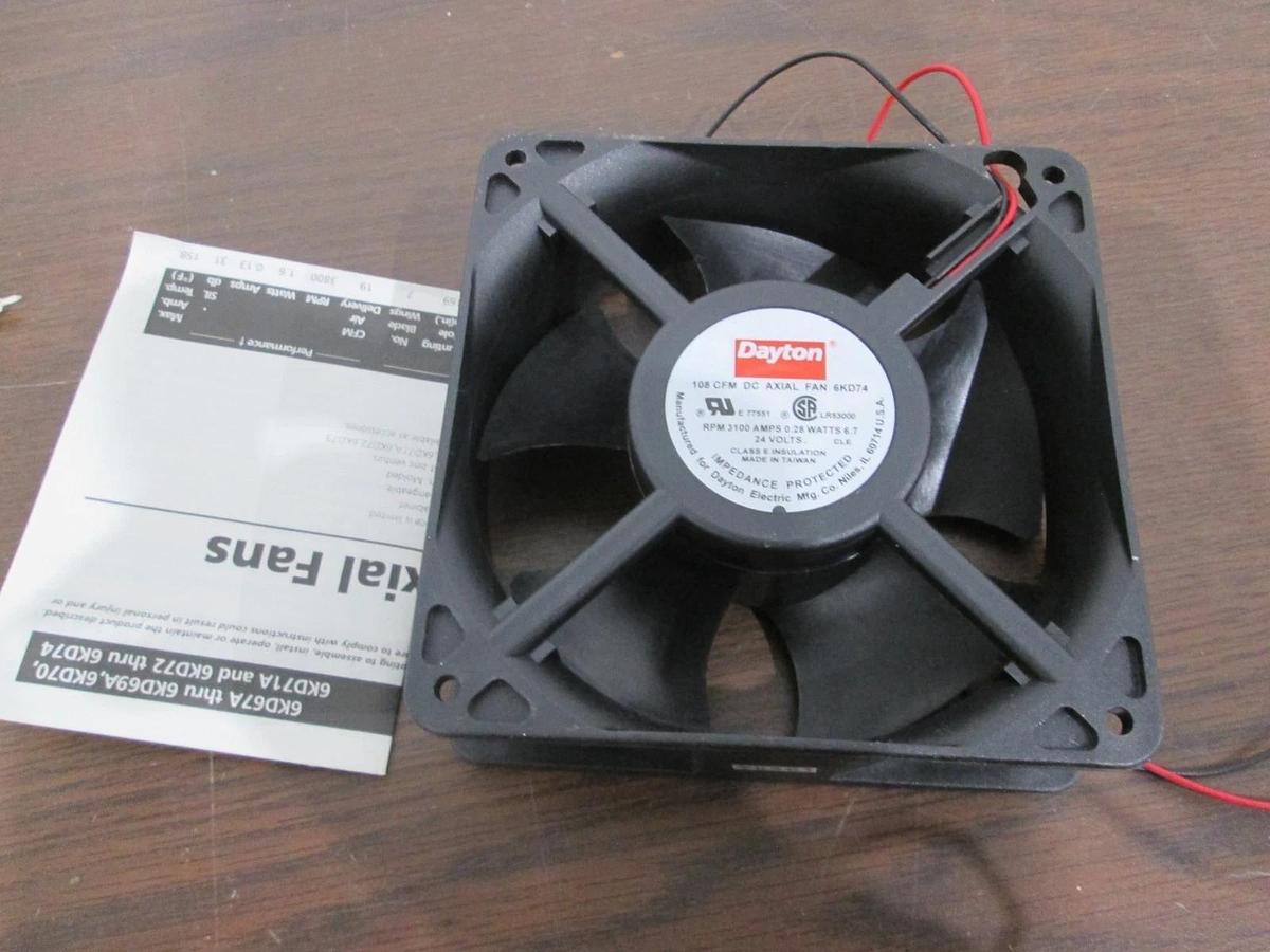 Used Dayton, Model 6KD74, DC Axial Fan, 24V, New