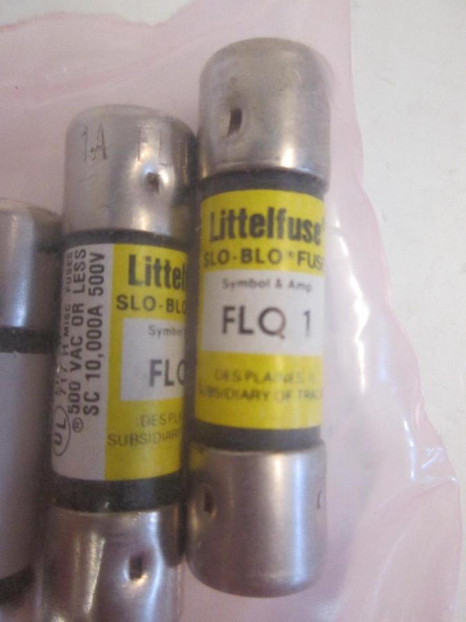 Used Littelfuse Slo-Blo Fuses, FLQ 1A, Lot of 3