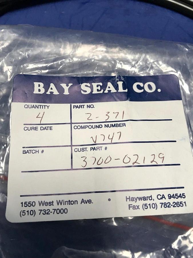Bay Seal Co. O-Ring, 2-371, V747, 8-7/8" OD, Lot of 3 New