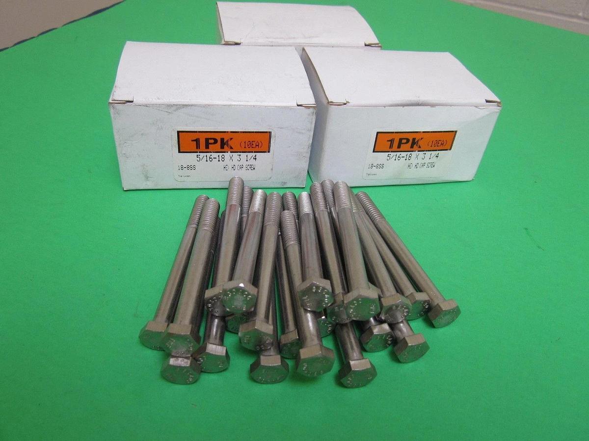 Lot of 52! Hex Head Cap Screw with Partial Thread, 18-8SS, 5/16-18 x 3 1/4"