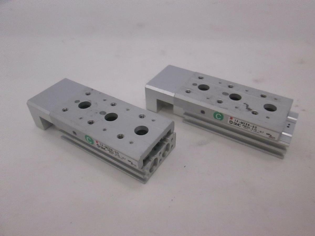 Used SMC, 13-MXS6-30, Air Cylinder Linear Slide Actuator Table, Used, Lot of 2