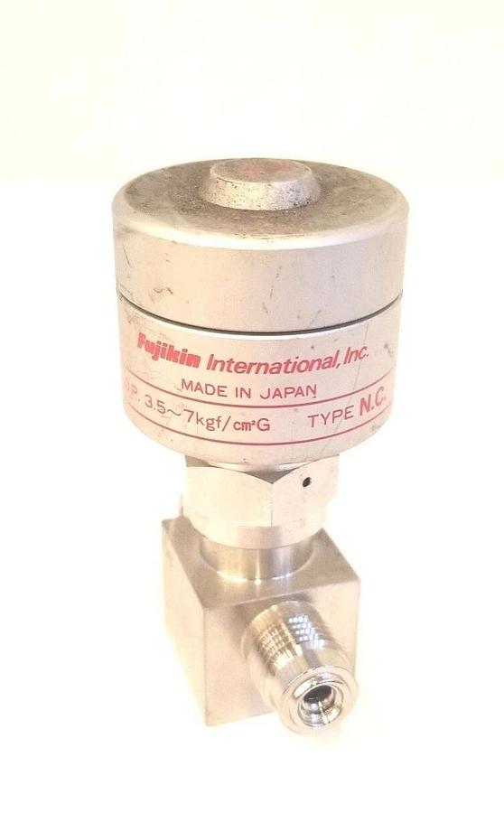 Used Fujikin O.P. 3.5-7kgf/cm2G Pneumatic Valve, N.C MVCR, Used