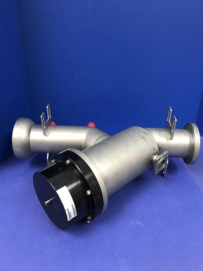Used MKS HPS 100996194 2-Stage In-Line Vacuum Valve, 3" ISO80 & 102/75 Ball Socket