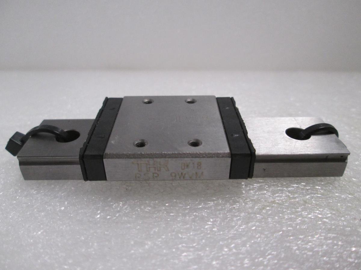 Used THK, RSR 9WVM, Linear Bearing Guide Block w/ Guide Rail, New