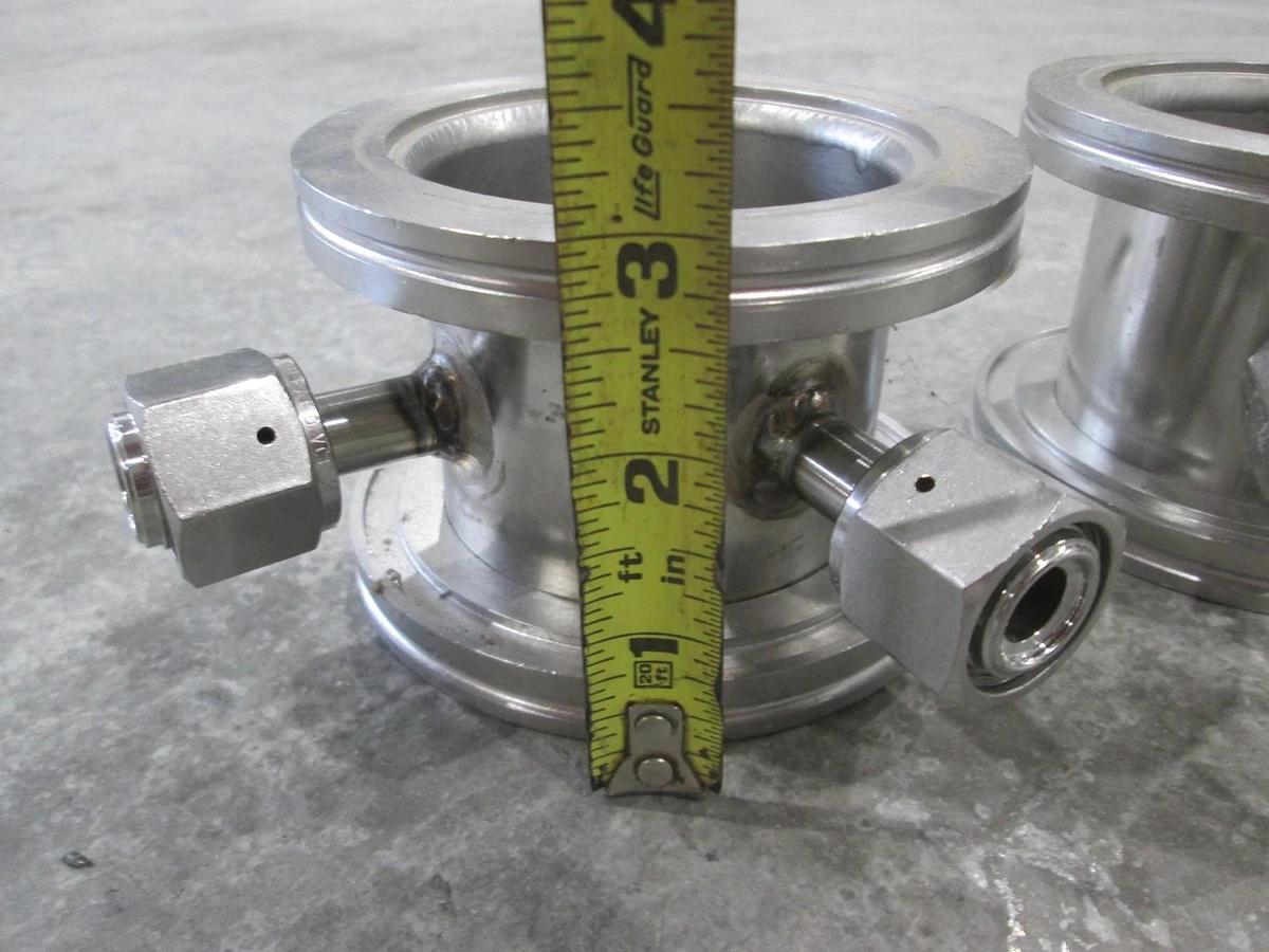 Used 3" Stainless Steel Adapter w/ Two 1/2" FVCR Fittings, Used, Lot of 2