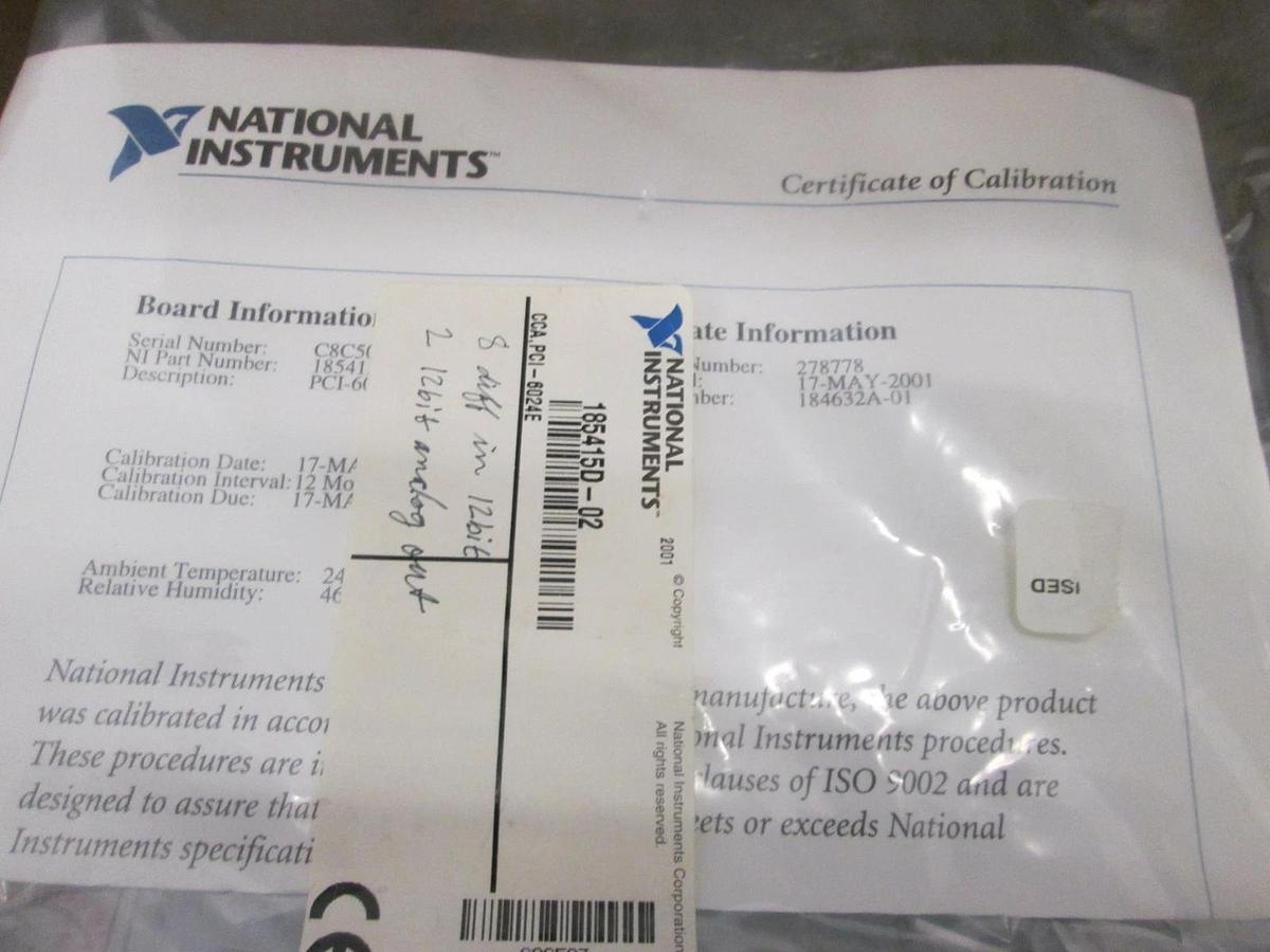 National Instrument, 777743-01, PCI-6024E, Low Cost Multifunction I/O, New