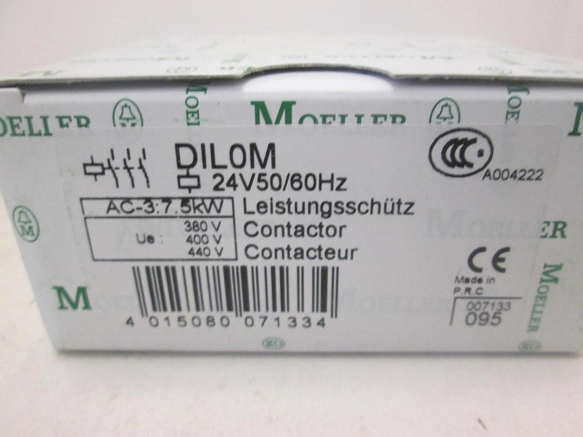 Klockner MOELLER, DILOM (24v 50/60 Hz), CONTACTOR, RELAY 24V 50/60 Hz, CE, New
