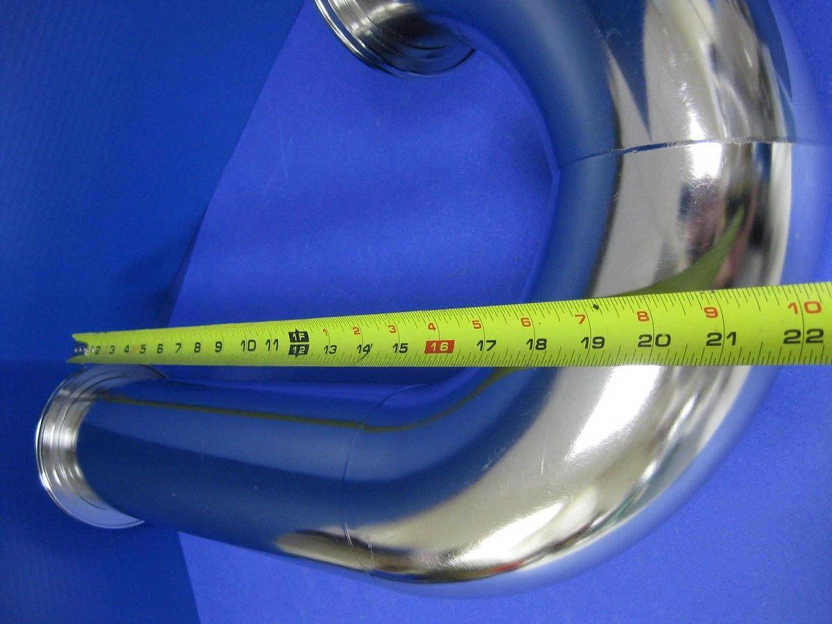 Stainless Steel Vacuum Pipe 180° Elbow "J" Shape, ISO-100 , 21.5"L, New
