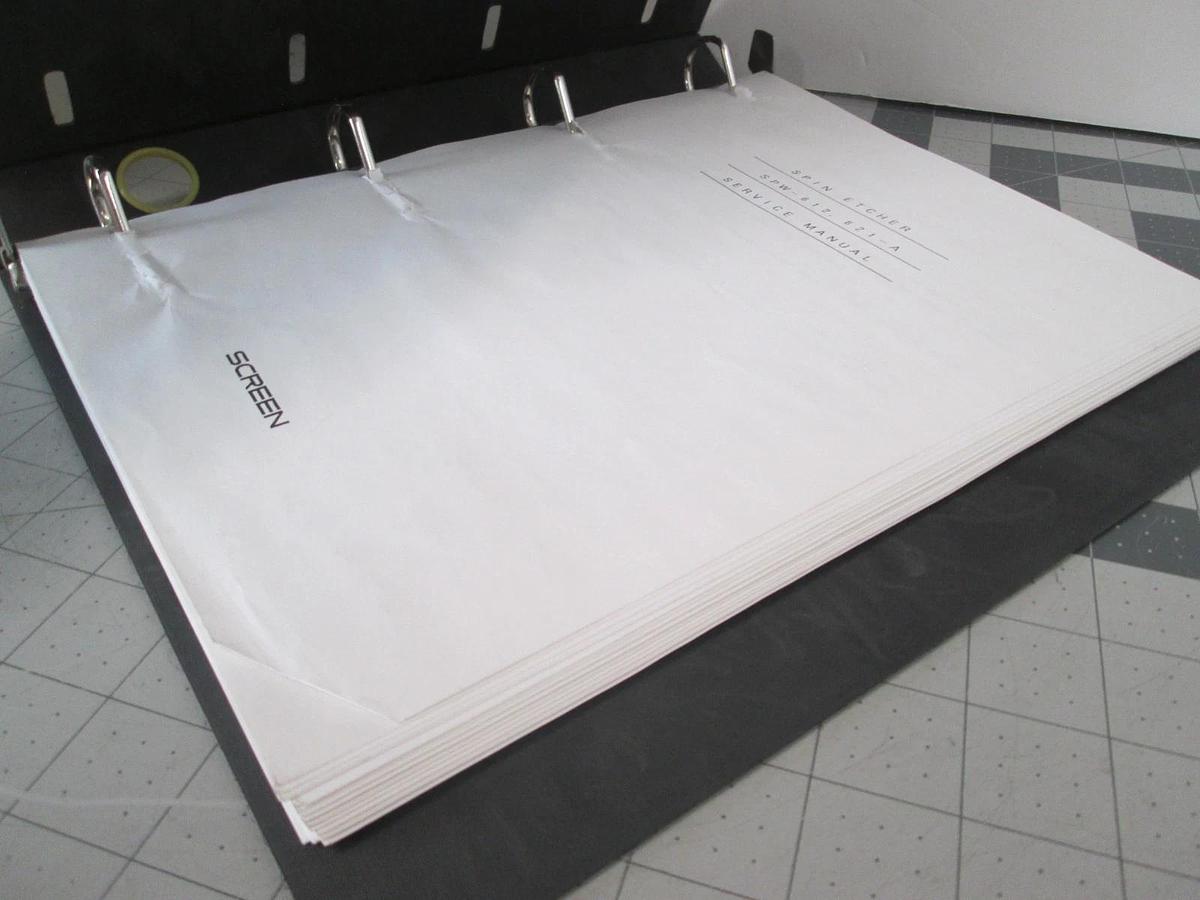 Used Screen, SP-W612, Spin Etcher, Maintenance Manual, Used
