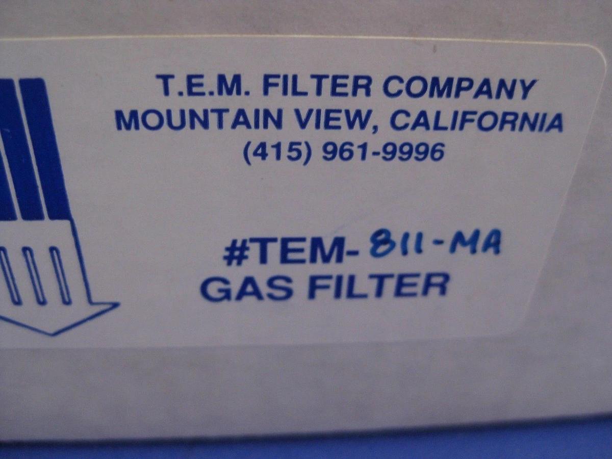 Used T.E.M. TEM-811-MA 800 Series Gas Filter, Teflon Membrane, 1/4" Compression, NIB