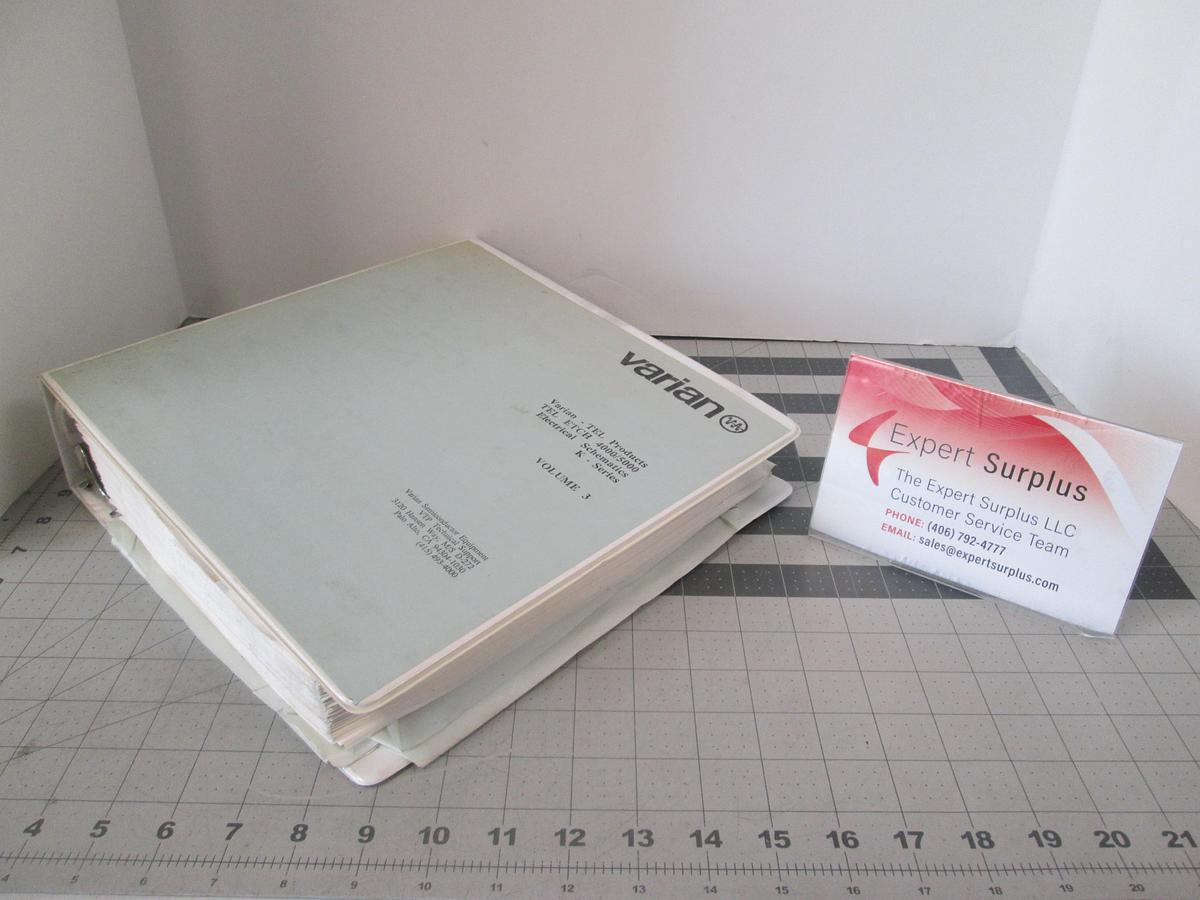Used Varian, TEL Etch 4000/5000, Electrical Schematics Manual, Volume 3, Used