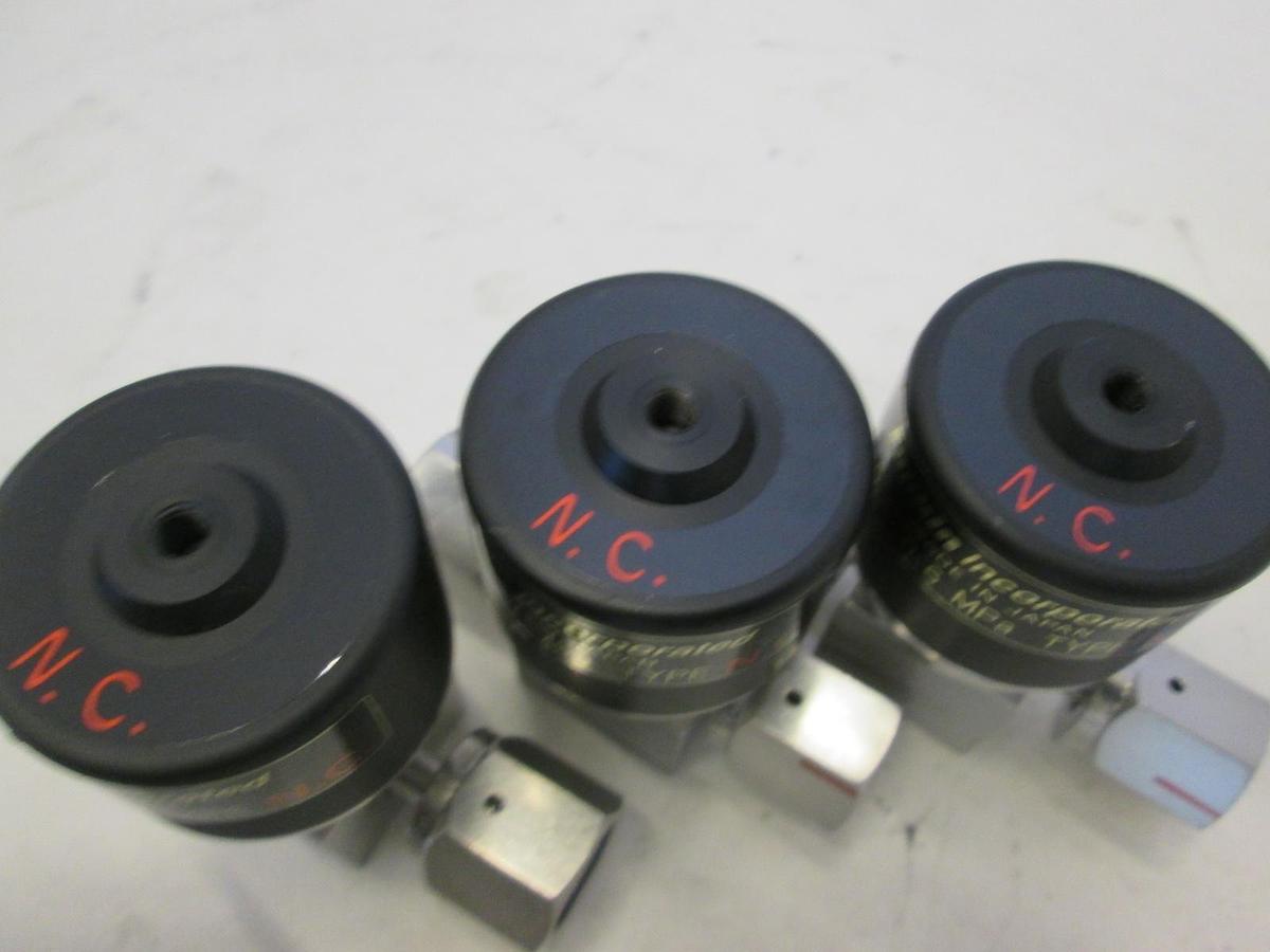 Used Fujikin, O.P. .4-.6 MPa Pneumatic Valve, N.C, 316L, Used, Lot of 3