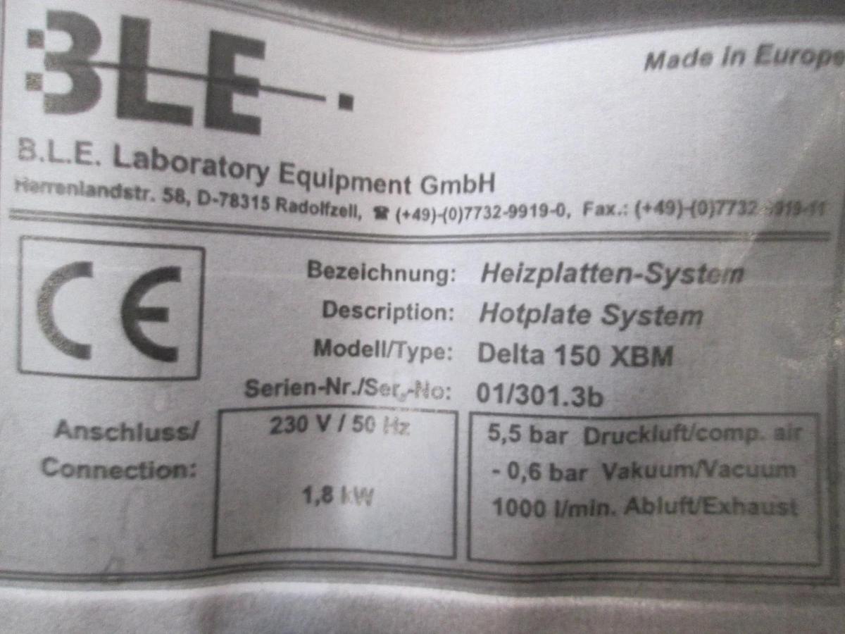 Used BLE Laboratory, Delta 150 XBM, Hotplate System, For Parts