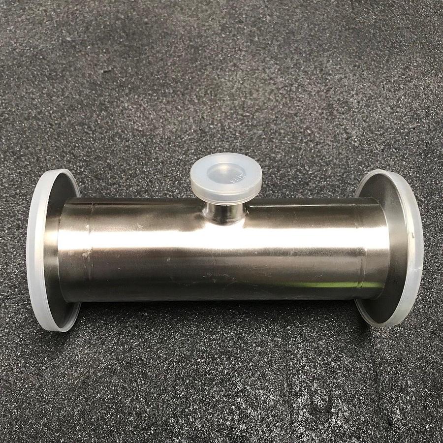 Stainless Steel Vacuum Tube Nipple, NW50 Flange w/ NW16 Port, New