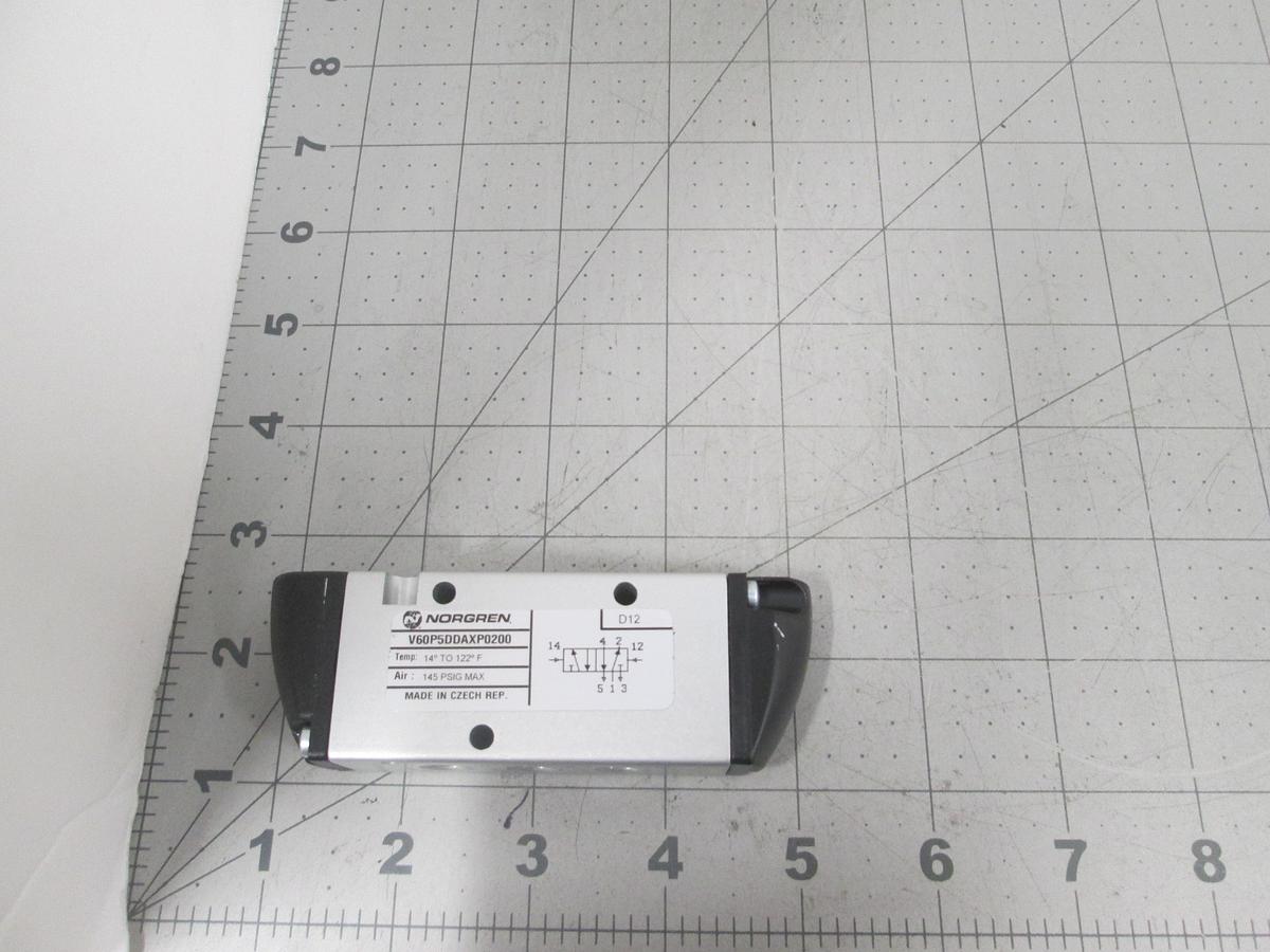 Used Norgren, V60P5DDAXP0200, 5/2 Pneumatic Directional Control Valve 145 PSI