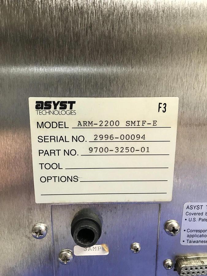Used Asyst 9700-3250-01 Arm Assembly, ARM-2200 SMIF E Loader, Used