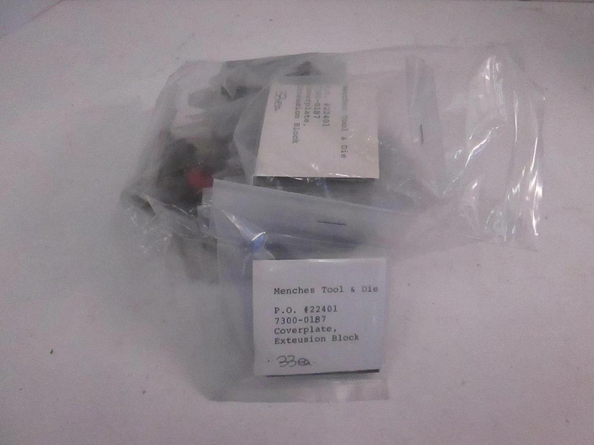 Menches Tool & Die Exteusion Block Cover Plate, 7300-0187, New, Lot of 25