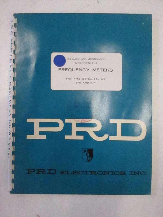 Used PRD Frequency Meter Operating Instructions and Maintenance Instructions, Used