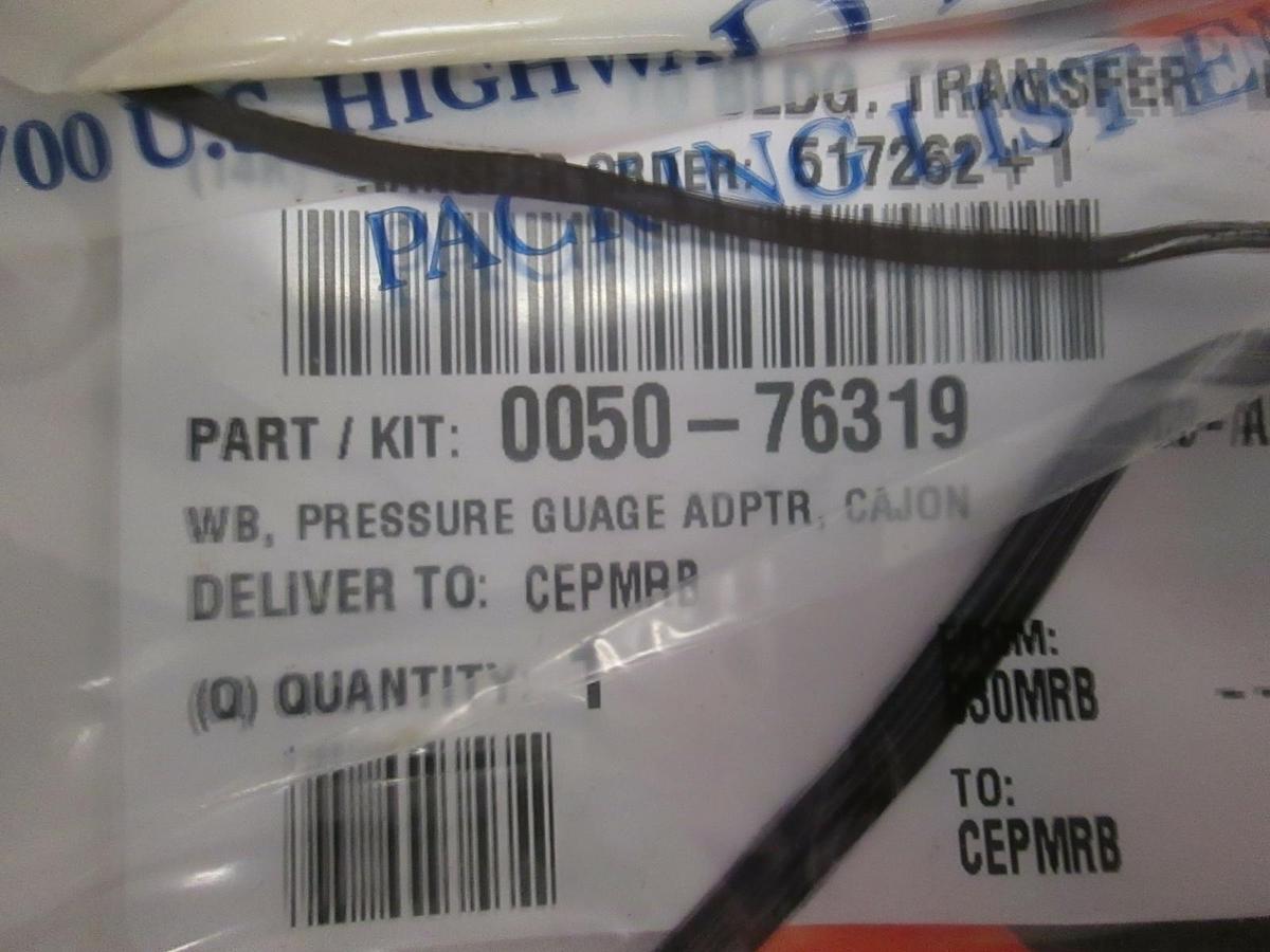 AMAT, WB, PRESSURE GUAGE ADPTR, CAJON, 0050-76319, New
