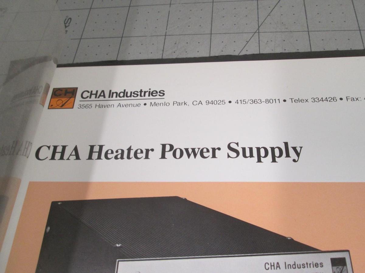 Used CHA Industries, CHA Heater Power Supply, Manual, Used