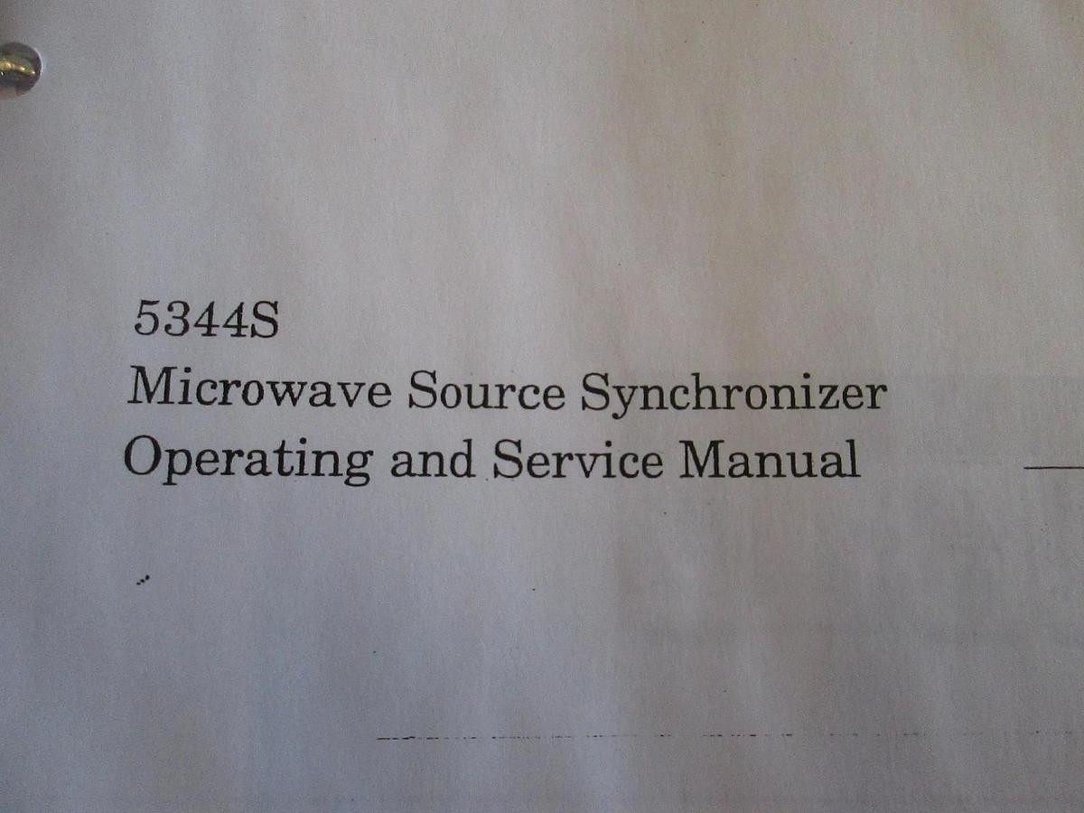 Used HP 5344S Microwave Source Synchronizer Operating and Service Manual, Used