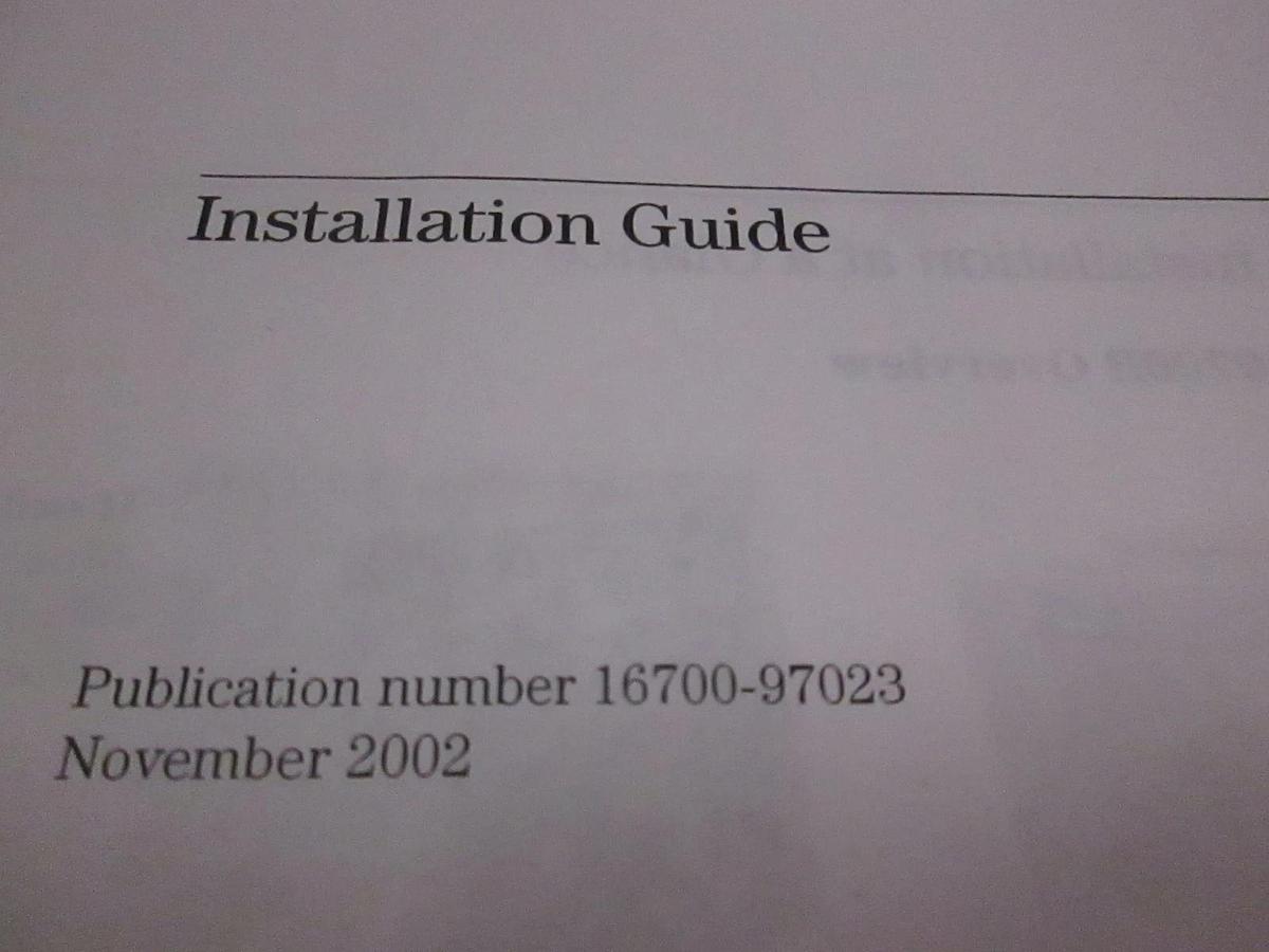 Used Agilent 16700B Logic Analysis System Installation Guide, Used