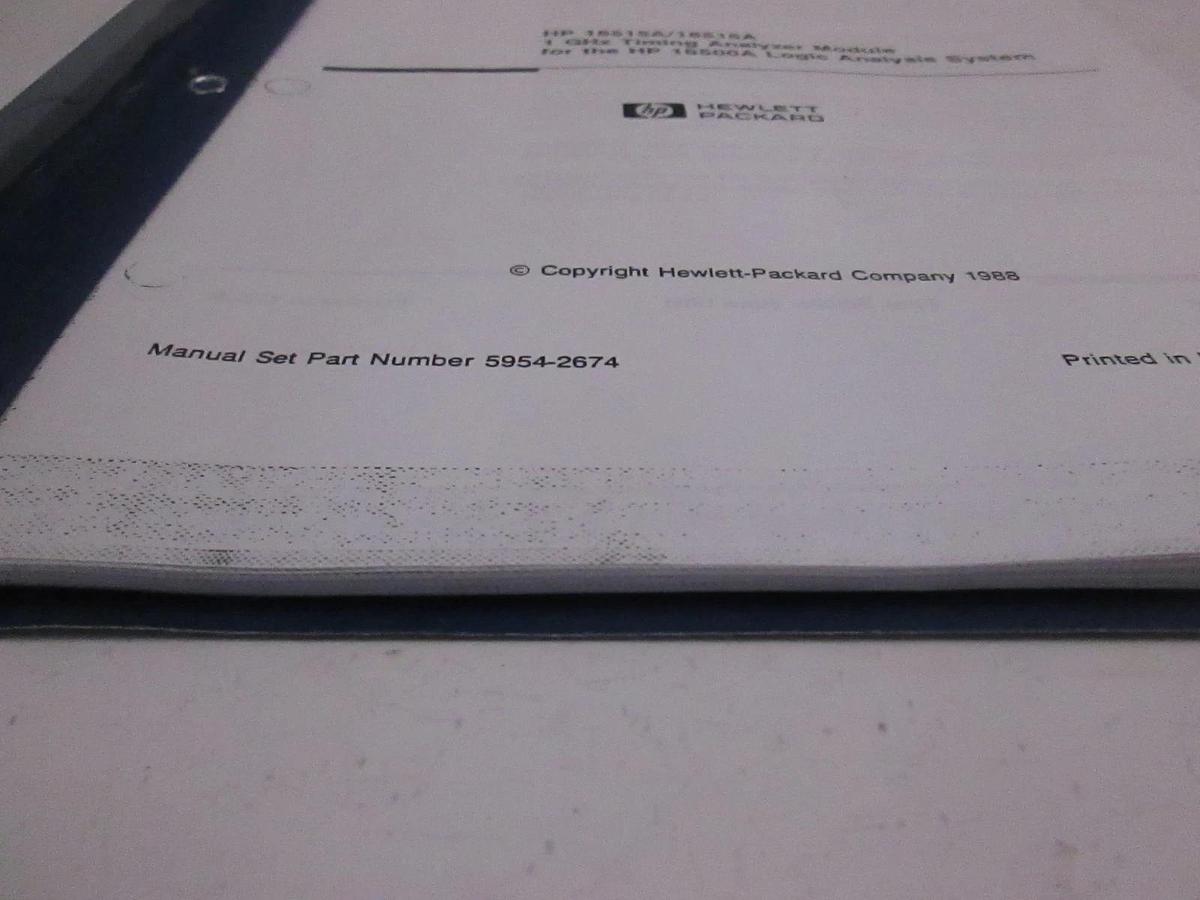 Used HP 16515A/16516A 1GHz Timing Analyzer Getting Started Guide, Used