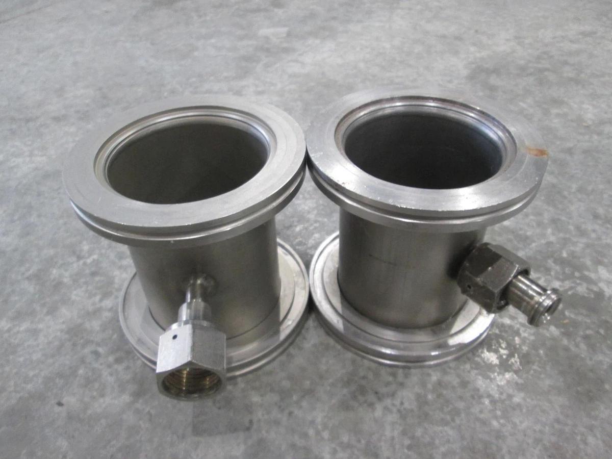 Used 4 1/4" Stainless Steel Adapter w/ 1/2" FVCR Fitting, Used, Lot of 2