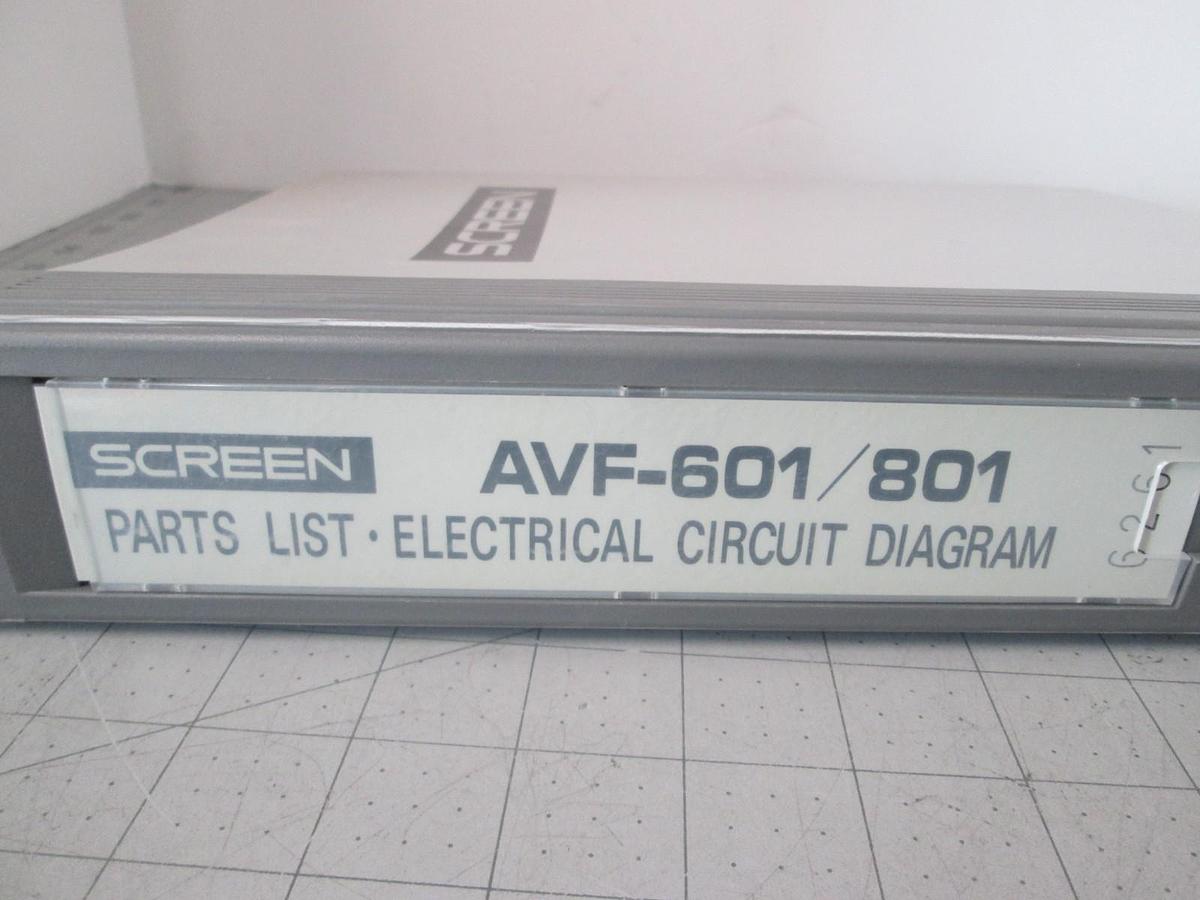 Used Screen, AVF-601/801, Parts-List, Electrical Circuit Diagram, Used