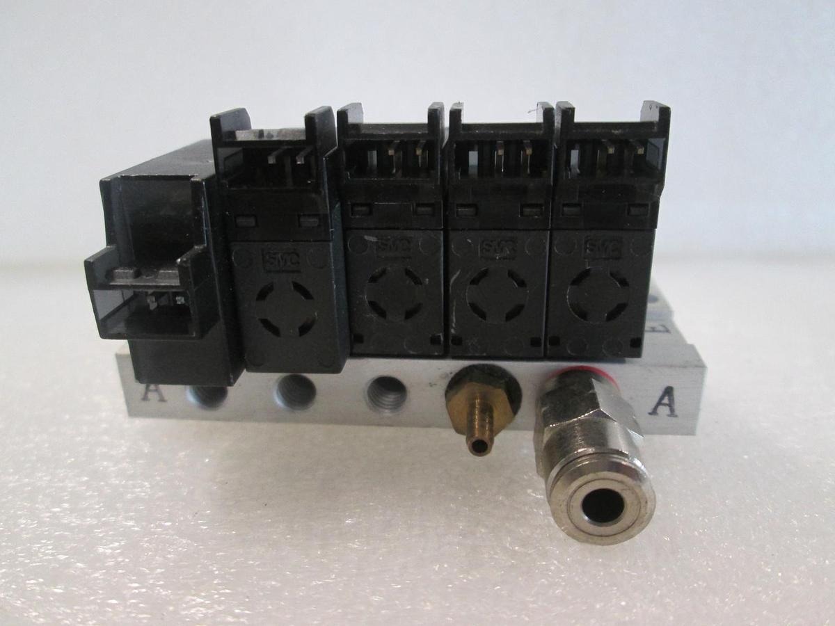 Used SMC, VQ110Y-6M, Solenoid Valve Block Assy, 5 Valve, Used
