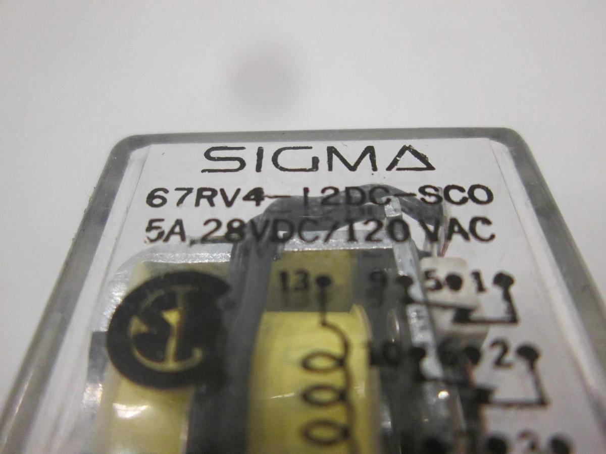 Used Sigma, 67RV4-12DC-SCO, Relay, 28VDC, Used