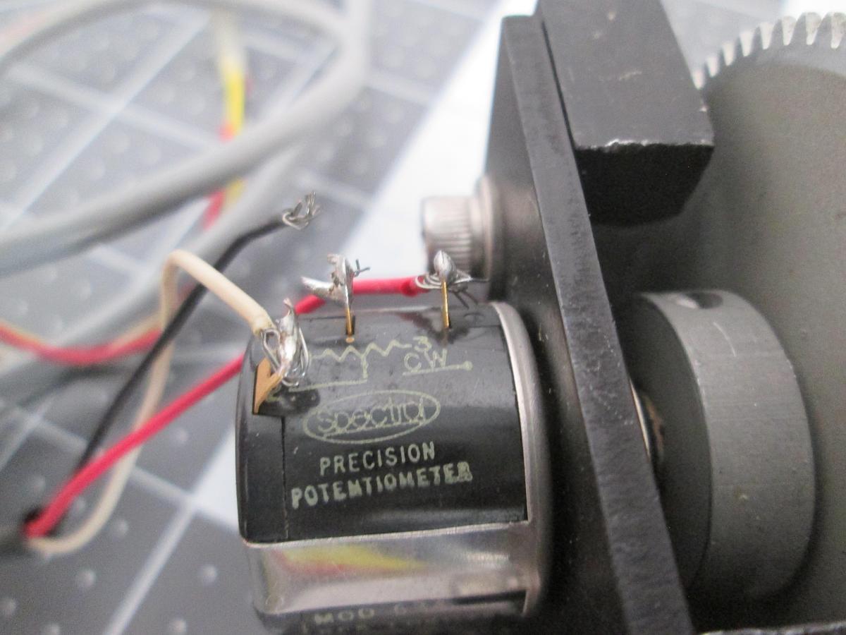 Used Spectrol Precision Potentiometer, MOD 534, 10-turn Wirewound Gear Assembly