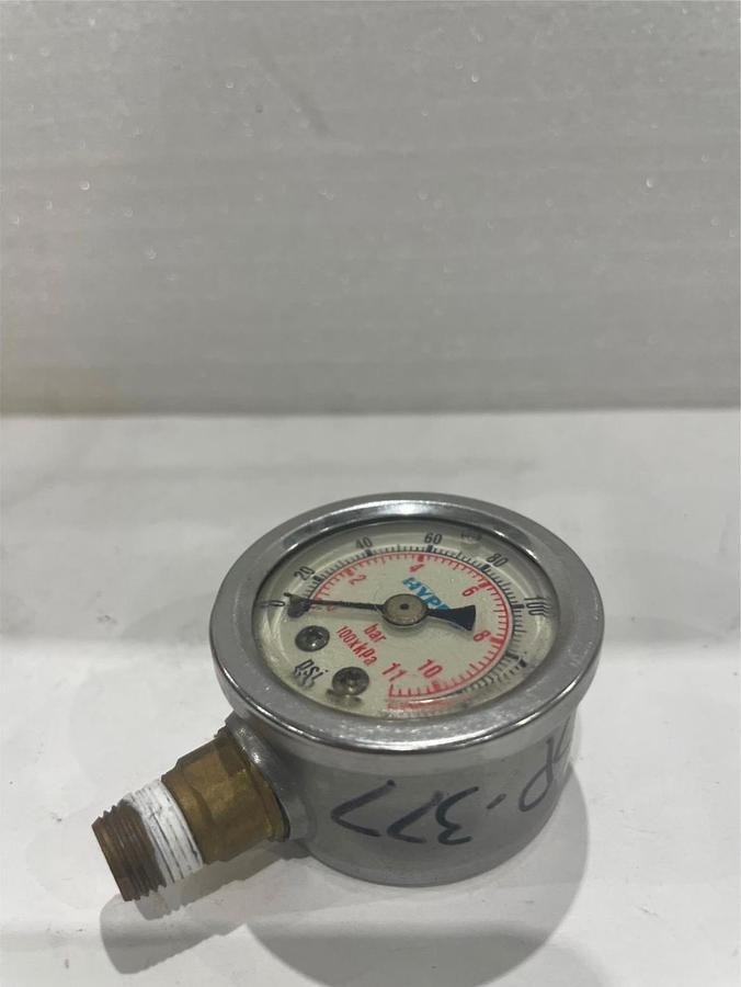 Used Ashcroft, Liquid Filled Pressure Gauge, 0-160 PSI, Used