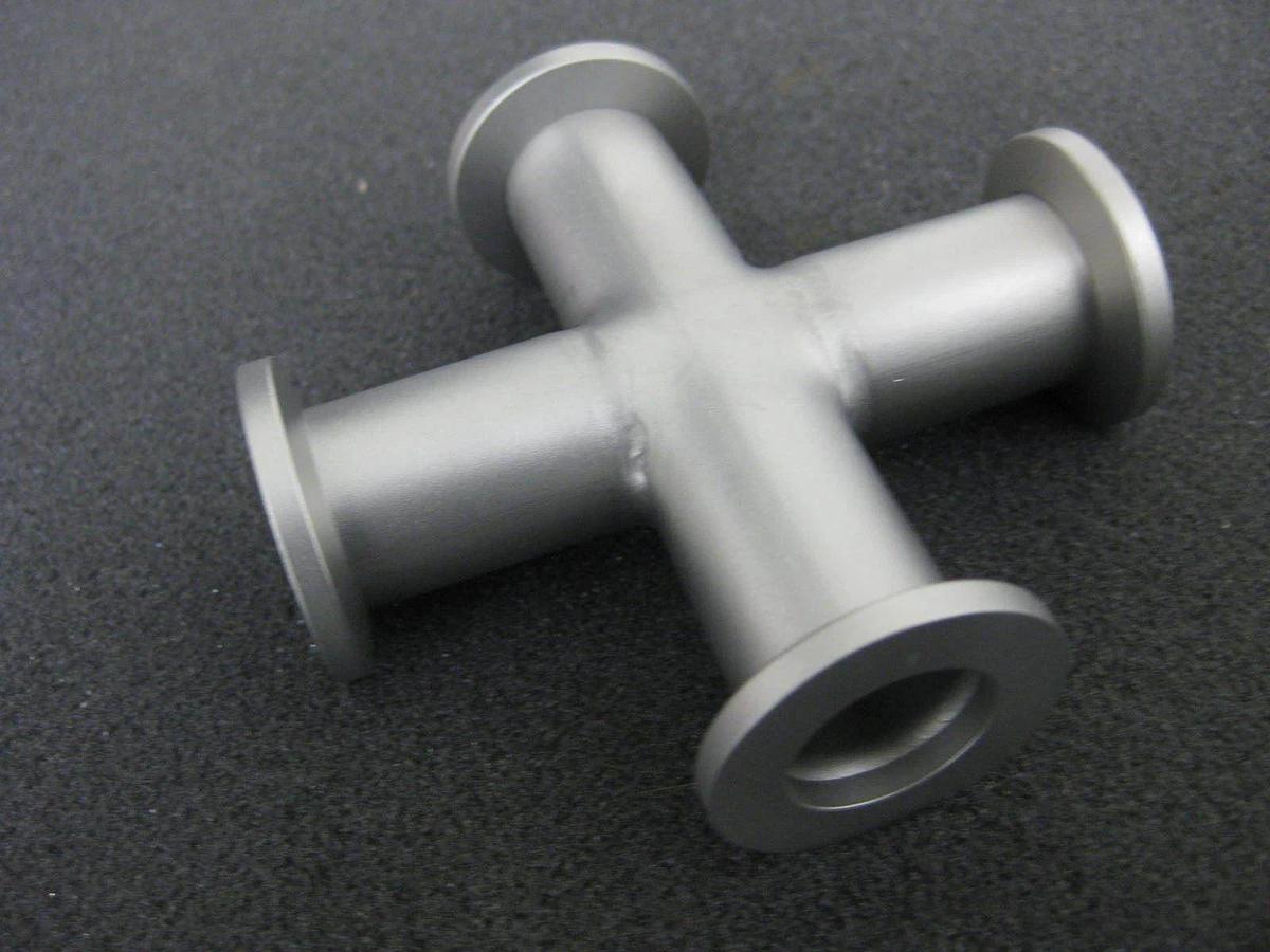 Stainless Steel Vacuum 4-Way Cross with NW16 Flanges, LOT of 3 NEW