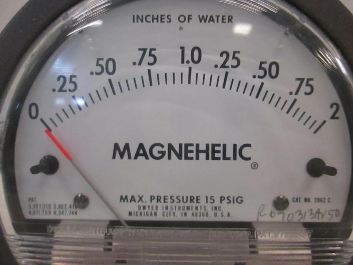 Used Magnehelic 2002 C Water Gauge, 0-2 Inches, Used