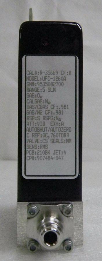 Used Unit UFC-1260A, Mass Flow Controller, Gas- O2, Range- 5 SLM, 1/4" M I/O VCR