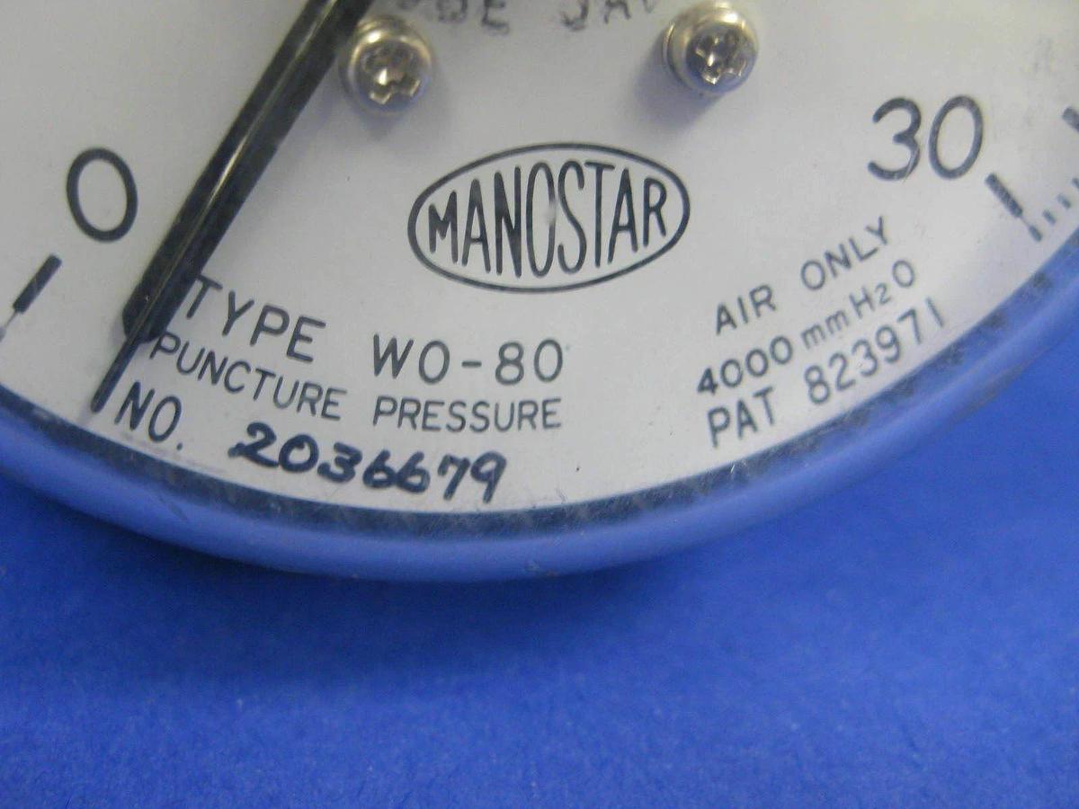 Used Yamamoto Manostar W0-80 Air Only Puncture Pressure Gage 0-30 mmH20 - Used