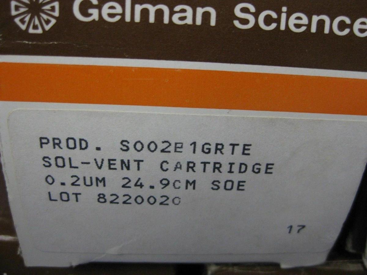 Gelman Sciences S002B1GRTE SOL-VENT Filter Cartridge, 10", 0.2um , New Lot of 5