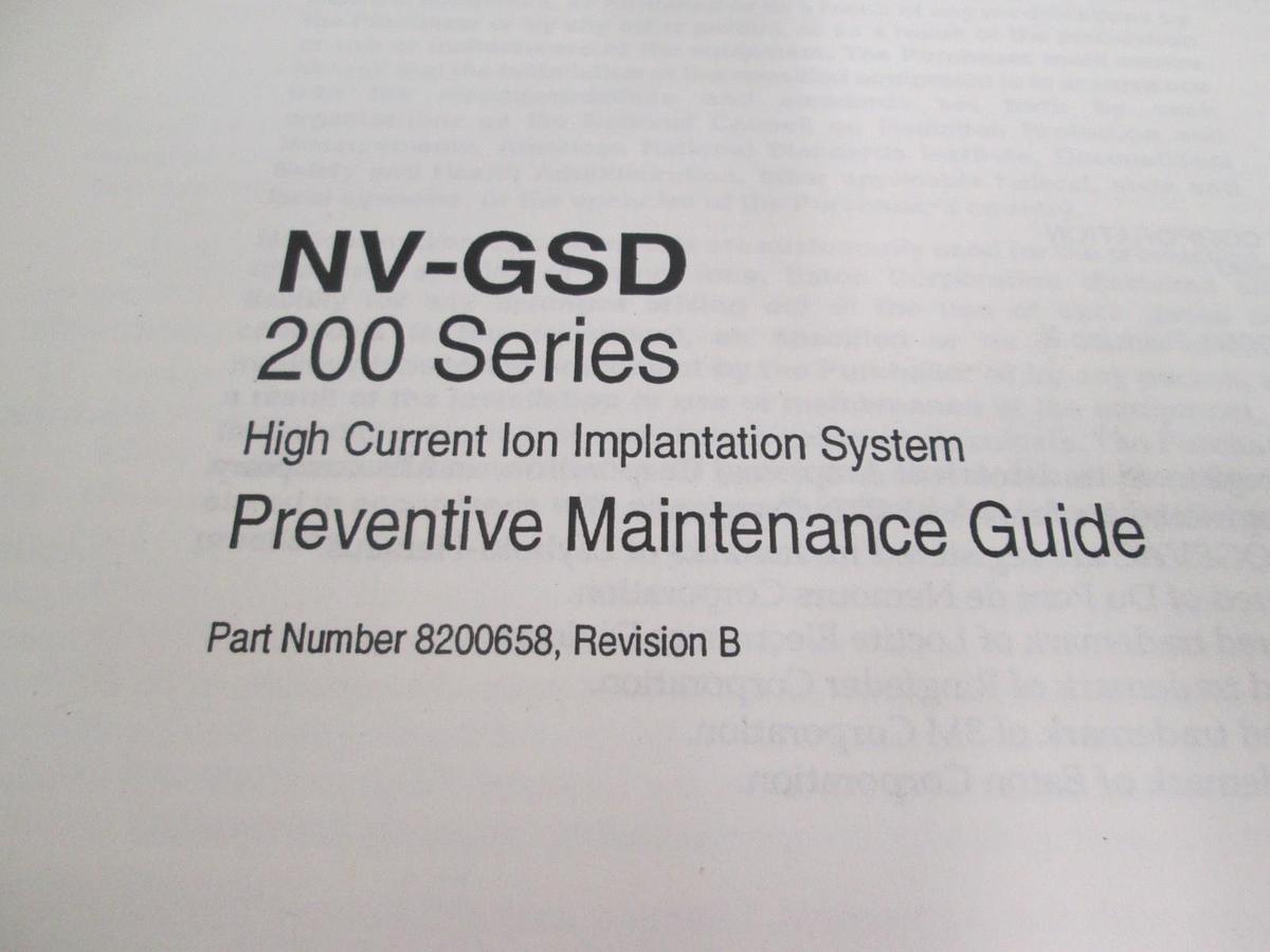 Used Eaton, NV-GSD,200 Series, Preventative Maintenance Guide, REV B, Used