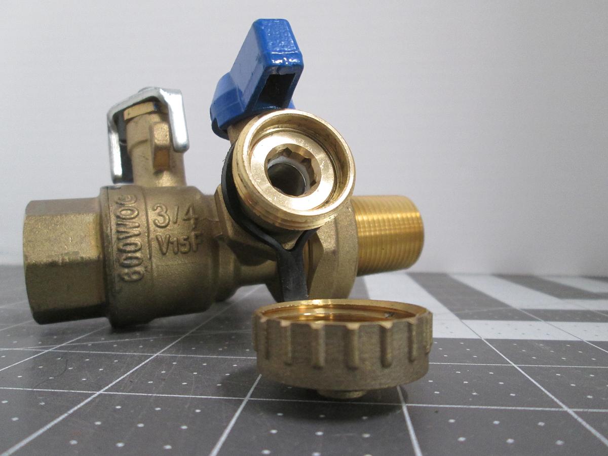 Used 3/4 V1SF 600 WOG Hydronic Balancing Valve with P/T Test Port & Blue Drain Valve