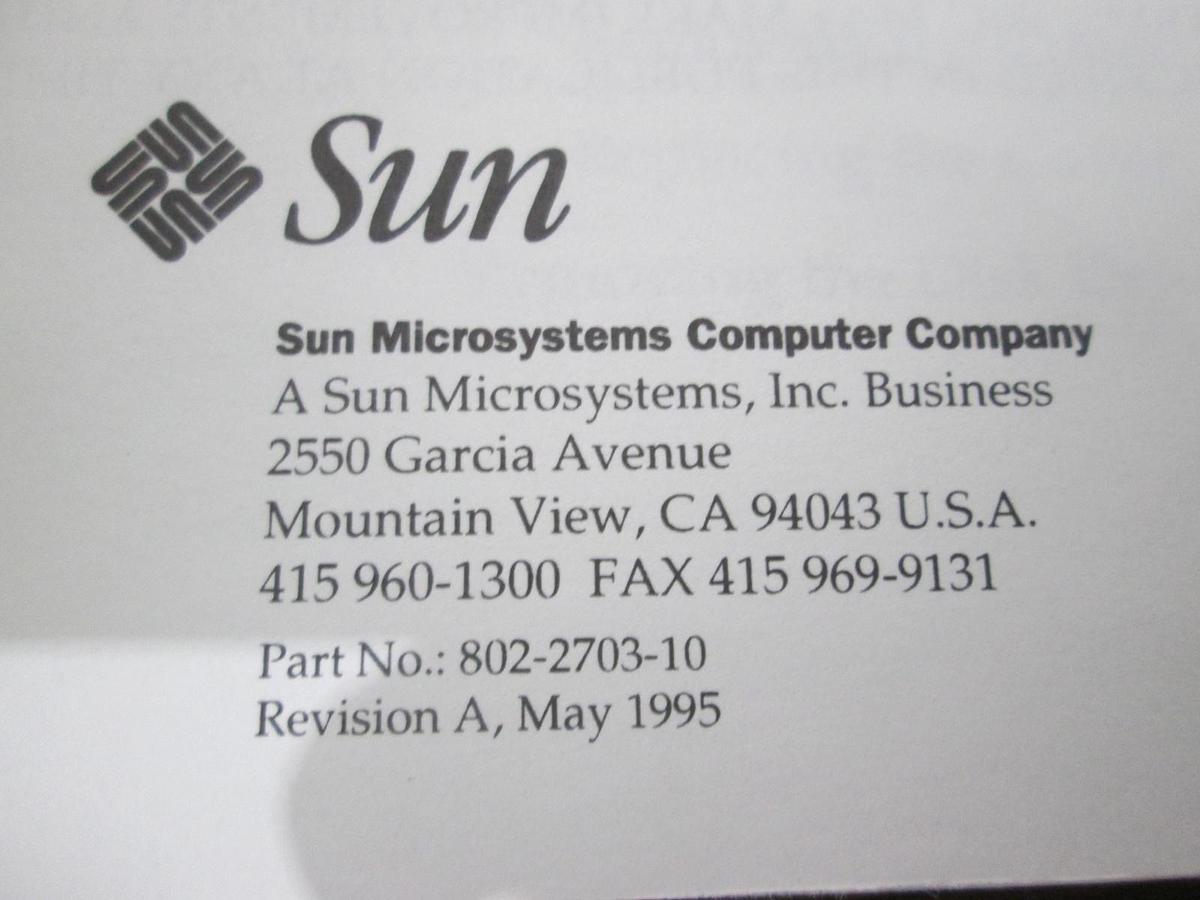 Sun, 2.1 Gbyte Standard Connector Disk Drive, Installation Manual, New