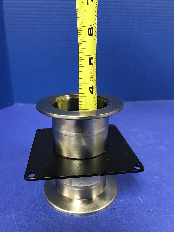 Used Stainless Steel Vacuum Fitting: NW50 Full Nipple w/ Mounting Bracket