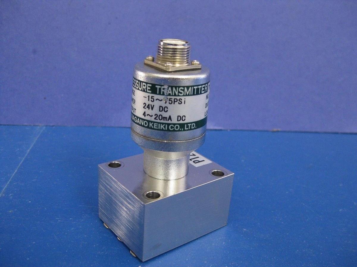 Used NAGANO KEIKI ZT15 Pressure Transmitter, Block Mount -15 to 75 psi, 24VDC