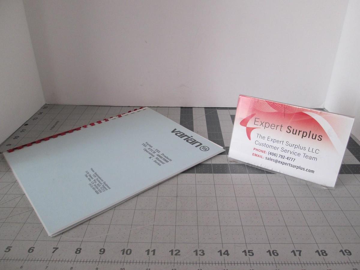 Used Varian, TEL Etch 4000/5000, Operation Manual, K-Series, Manual, Used