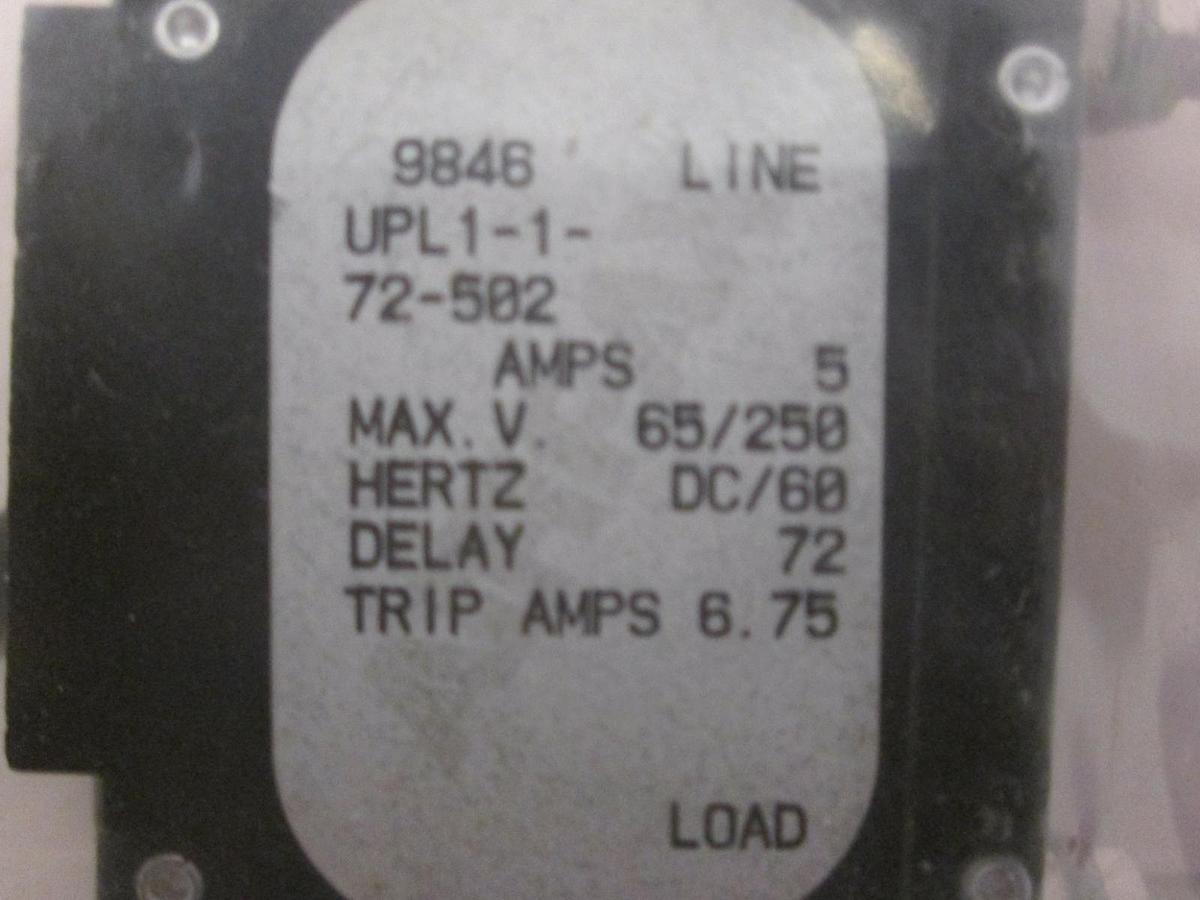 Carling Switch, Circuit Breaker, UPL1-1-72-502, 5A, New, Lot of 2