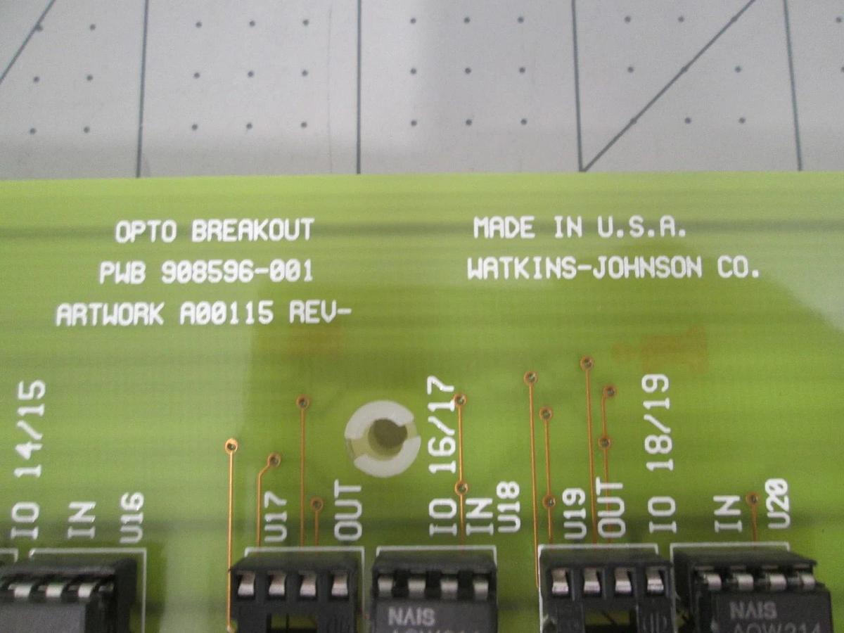 Watkins Johnson, 908597-001, Opto-Breakout Card 18-APL. New