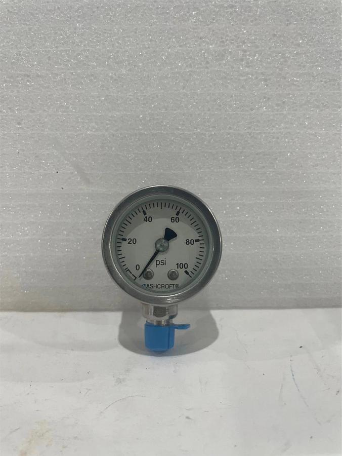 Used Ashcroft, Pressure Gauge, 0-100 PSI, Used