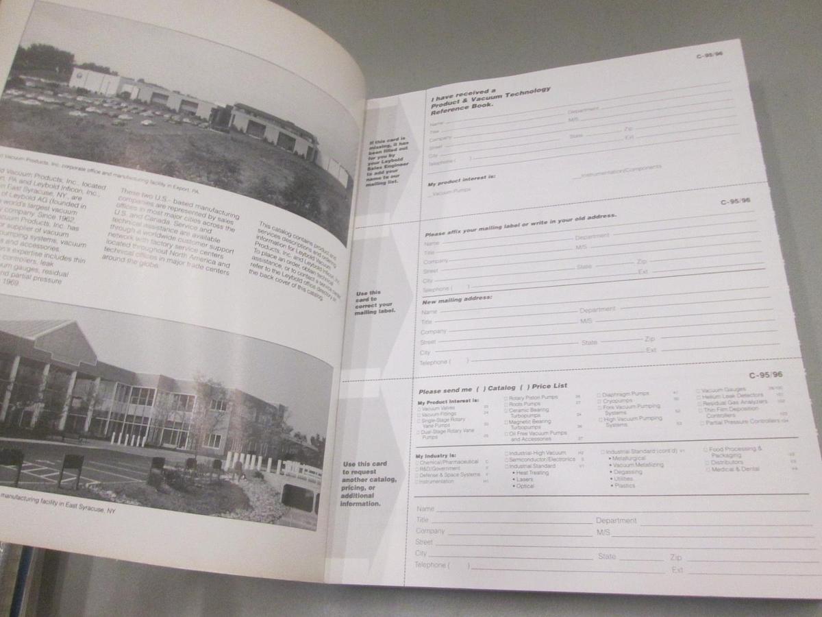 Used Leybold, Product and Vacuum Technology Reference Book, Used