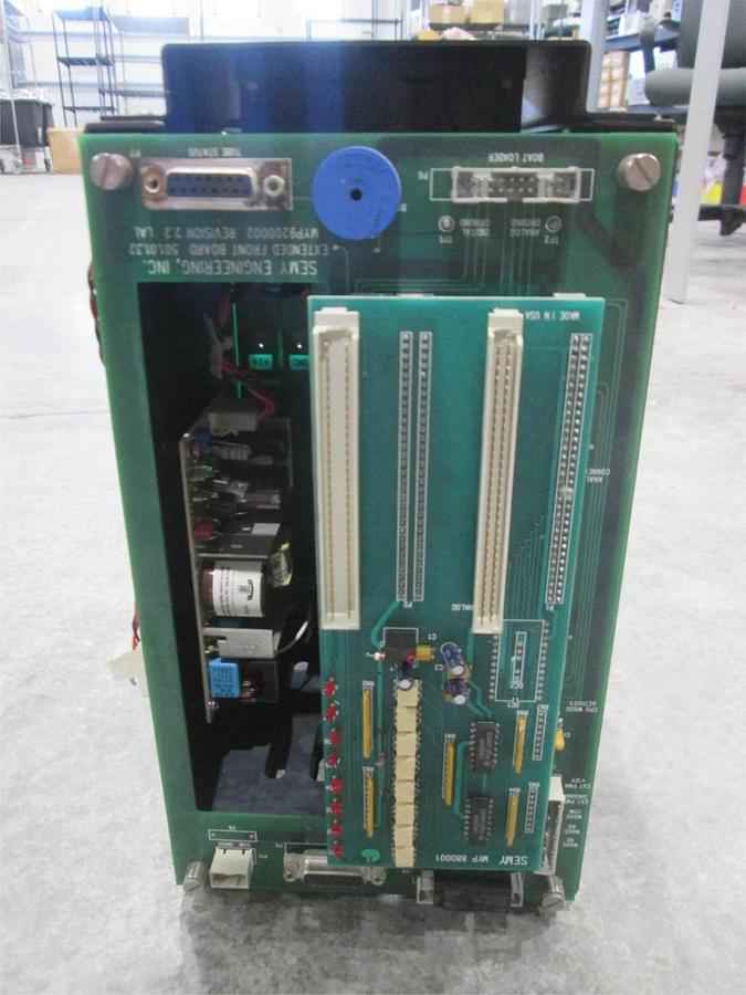 Used Semy Engineering, NMYP9501027, Card Cage w/ MYP9200002 Front Board, Used