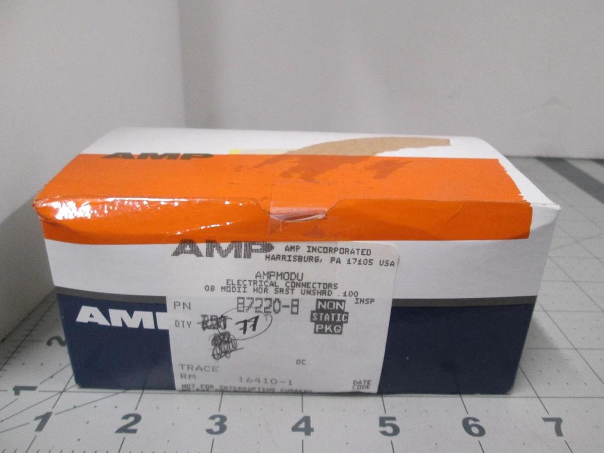 AMP, 87220-8, Connector Header, 8 POS, Single Row, Gold Contacts, New, Lot of 77